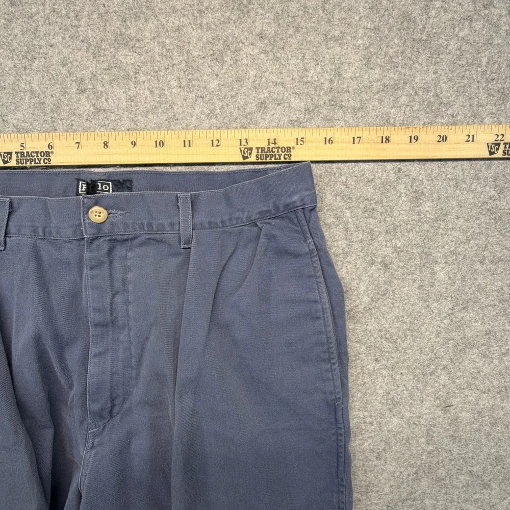 Vintage Polo Ralph Lauren Double Pleated Pants Blue 30x28 Made in USA